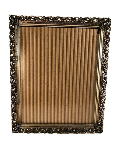 Vintage Hollywood Regency Gold Filligree Metal Picture Frame Large 11x9