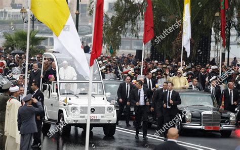 Pope Francis On Popemobile Moroccan King Editorial Stock Photo Stock