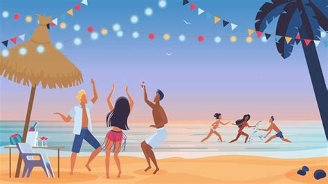 Beach Party Cartoon Images Browse 44574 Stock Photos Vectors And