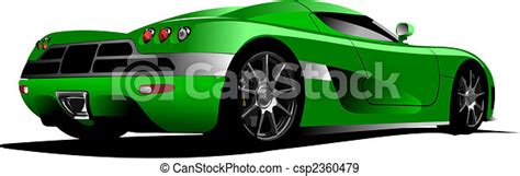 Green Sport Car On The Road Vector Illustration Canstock