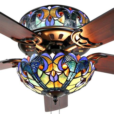 Place a ladder below the ceiling space to be labored on. River of Goods Tiffany Style 52" Stained Glass LED Ceiling ...