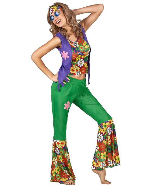 Veelkleurig Hippie Flower Power Kostuum Voor Vrouwen Volwassenen Kostuums En Goedkope