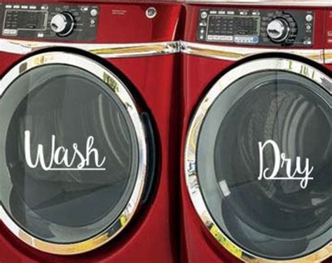 Wash Dry Decals Laundry Room Decor Vinyl Lettering Removeable