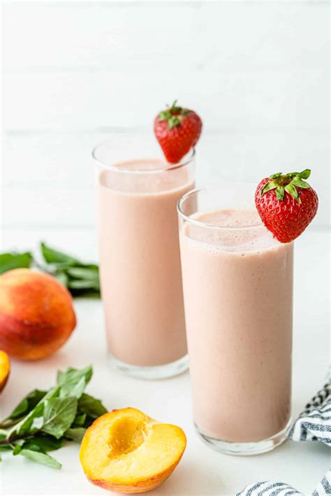 Simple And Delicious Strawberry Peach Smoothie Clean Eating Kitchen