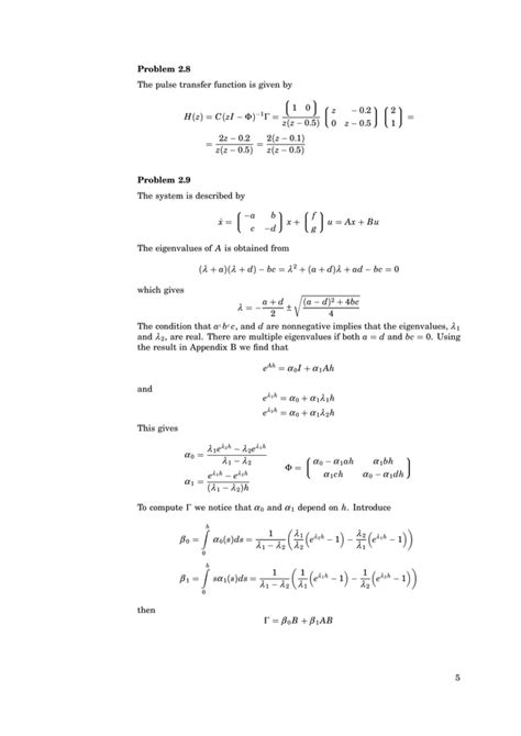 Computer Controlled Systems Solutions Manual Astrom 3rd Edition 1997