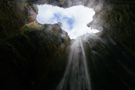 Free Images Waterfall Light Sky Sunlight Hole Formation Cave