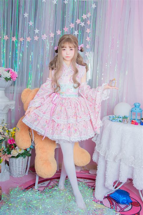 Women Cute Bow Lace Jsk Lolita Pink Gothic Dress Women Victorian Dress