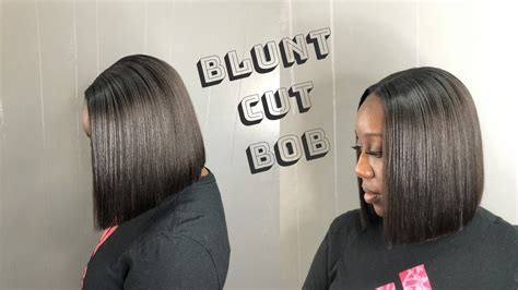 How To Blunt Bob Cut Sew In Leave Out Youtube