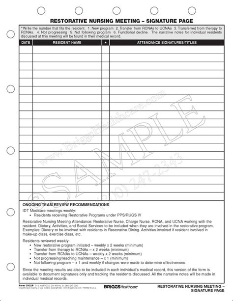 Printable Restorative Nursing Documentation Forms Printable Forms