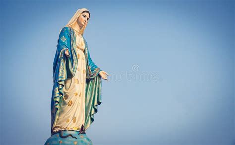 The Blessed Virgin Mary Statue Figure Catholic Praying For Our Lady