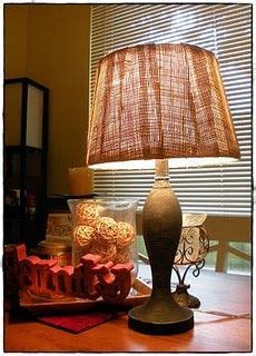 Diy garden burlap lamp shade. Cents-Able Decor | Burlap lampshade, Country family room, Diy lamp
