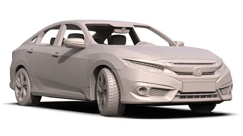 Honda Civic 2017 3d Model Cgtrader