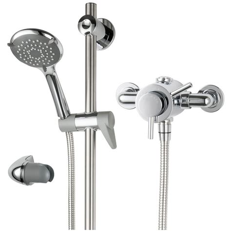 Triton Elina Exposed Concentric Chrome Mixer Shower Valve With Riser Rail