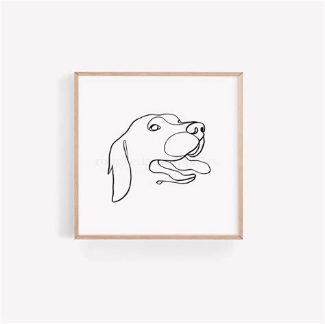 Golden Retriever Art Print Line Drawing Line Art Dog Pet Etsy Dog