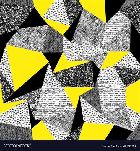 Geometric Seamless Pattern In Retro Style Vintage Vector Image