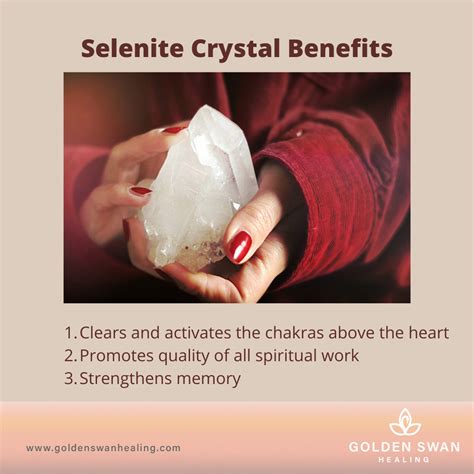 selenite crystal benefits golden swan healing