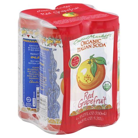 Central Market Red Grapefruit Organic Italian Soda 112 Oz Cans Shop