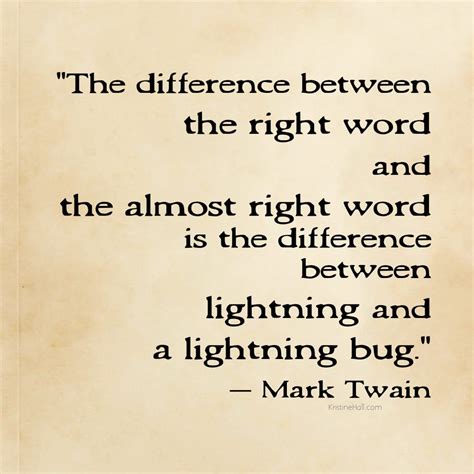 Mark Twain Quote The Right Word