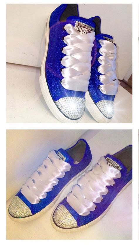 Womens Something Blue Royal Sapphire Sparkly Glitter Converse All Star