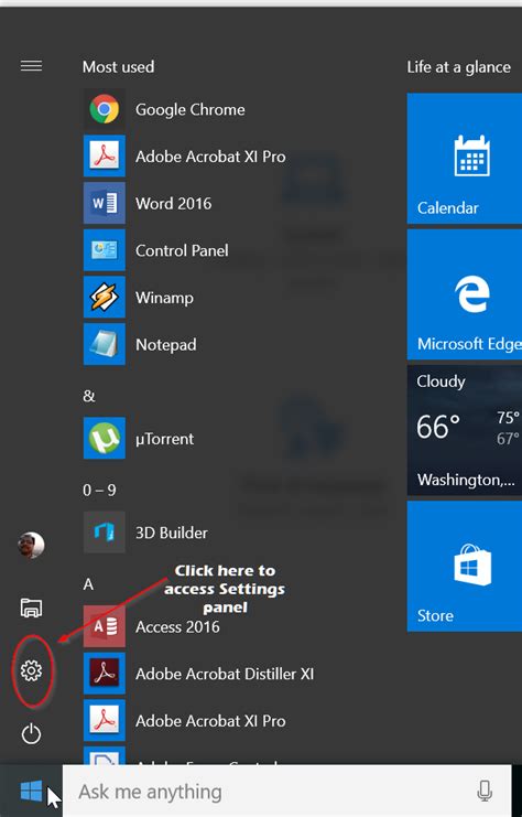 How To Access Settings Windows 10