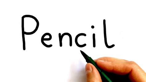 How To Turn The Word Pencil Into Cartoon Youtube