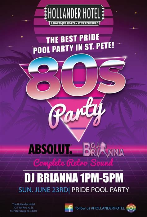 St Petes Best Pride 80s Pool Party St Petersburg And Clearwater Fl