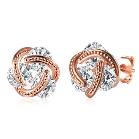 Swarovski Crystal Knot Stud Earrings Set EBay