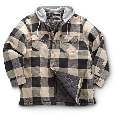 Canyon Guide® Quilted Hooded Flannel Shirt 227339 Shirts At