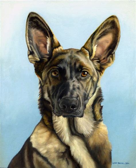 Custom Pet Portrait Painting Of Pet Dog Art German Shepherd