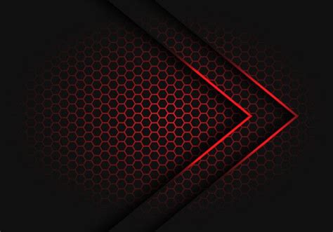 abstract red arrow light shadow direction  hexagon mesh pattern design modern futuristic ba