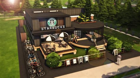Starbucks Coffe │ Povoando Newcrest 20 │the Sims 4 Construção Youtube