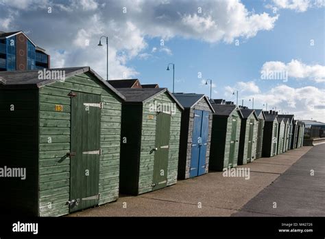 Beach Huts On The Promenade At Lee On The Solent Gosport Hampshire