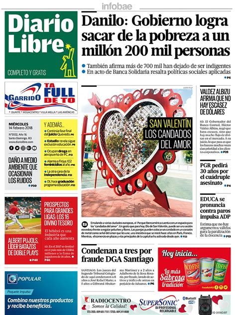 Diario Libre República Dominicana Miércoles 14 De Febrero De 2018 Infobae