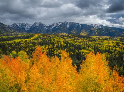 Million Dollar Highway Colorado Fall Colors Snow Autumn Foliage Aspens