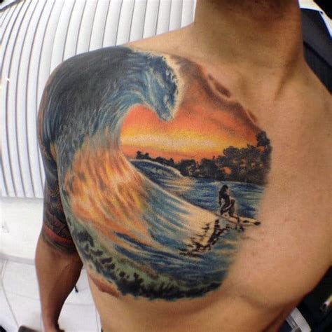 90 Surf Tattoos For Men Oceanic Design Ideas