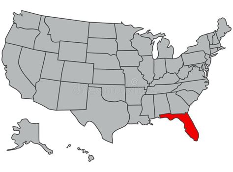 Mapa Vectorial De Los Estados Unidos De América Ilustración De Estado