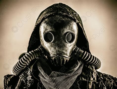 Portrait Of Post Apocalyptic Survivor In Gas Mask Stock Photo 1566395