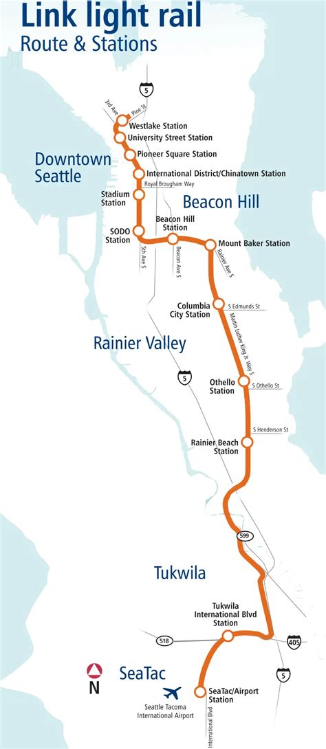 Seattle Light Rail Map Metro Mapsof Net