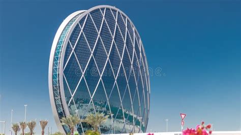 Circular Skyscraper Aldar Headquarters Building Timelapse In Abu Dhabi