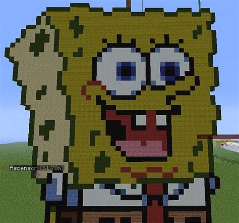 Spongebob Pixel Art Minecraft Project