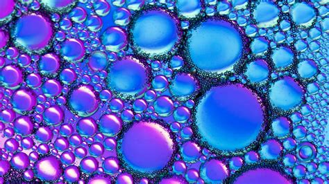 Download Wallpaper 1920x1080 Liquid Oil Bubbles Macro Purple Blue