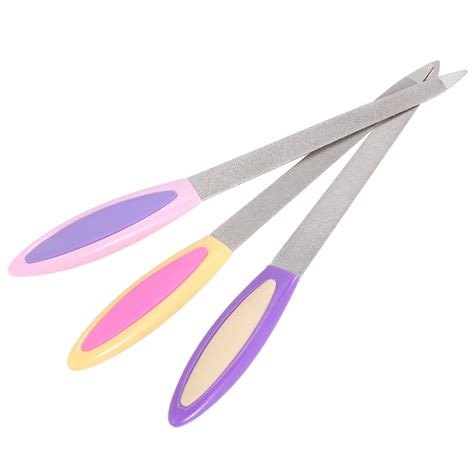 3 Pcs Double Sided Nail File Stainless Steel Nail Filers Manicure