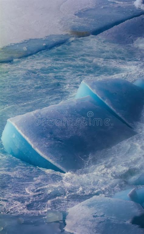 Icebreaker Split Thick One Year Ice In Arctic Ocean Stock Photo Image