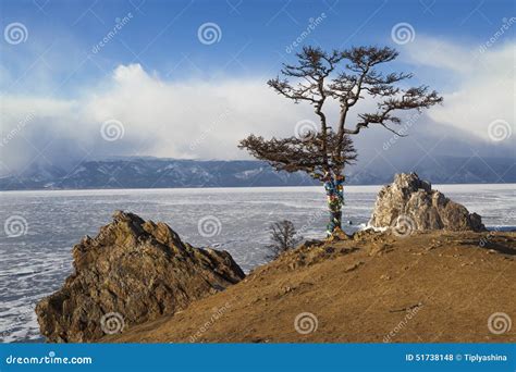 Baikal Lake Olkhon Island In Winter Time Stock Photo Image Of Hill