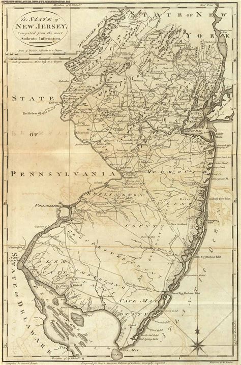New Jersey Colony Map 1664