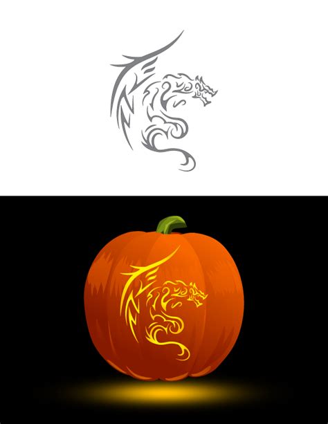 Pumpkin Template Dragon