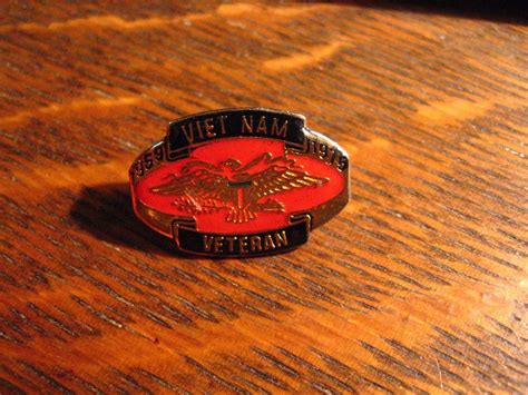 Vietnam Veteran Lapel Pin Vintage USA Military American Eagle