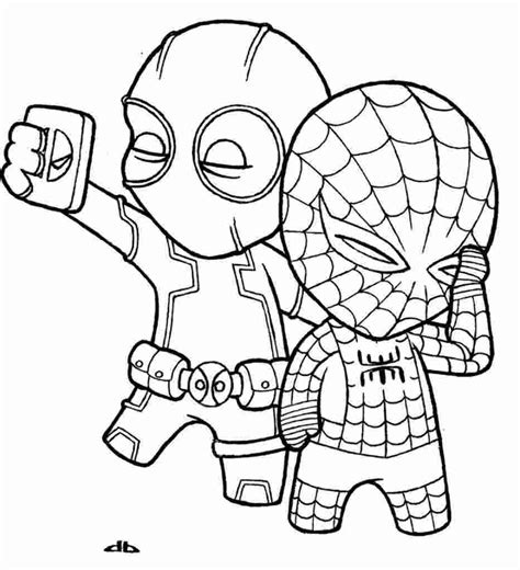 Chibi Spider Man Homecoming Coloring Pages Thekidsworksheet