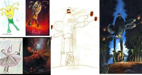 Another kid whose nightmare drawings stem from religious upbringing. 11 Children's Drawings Transformed Into Something Terrifying
