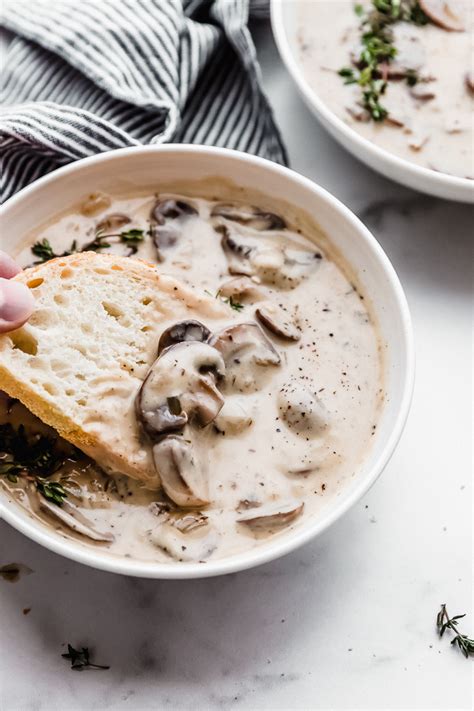 Add the milk and brie, let the brie melt, fish out the rinds and season with salt and pepper to taste before. Homemade Cream of Mushroom Soup | The Food Cafe